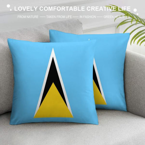 Saint Lucia Flag Throw Pillow - CaribeHeart Saint Lucia